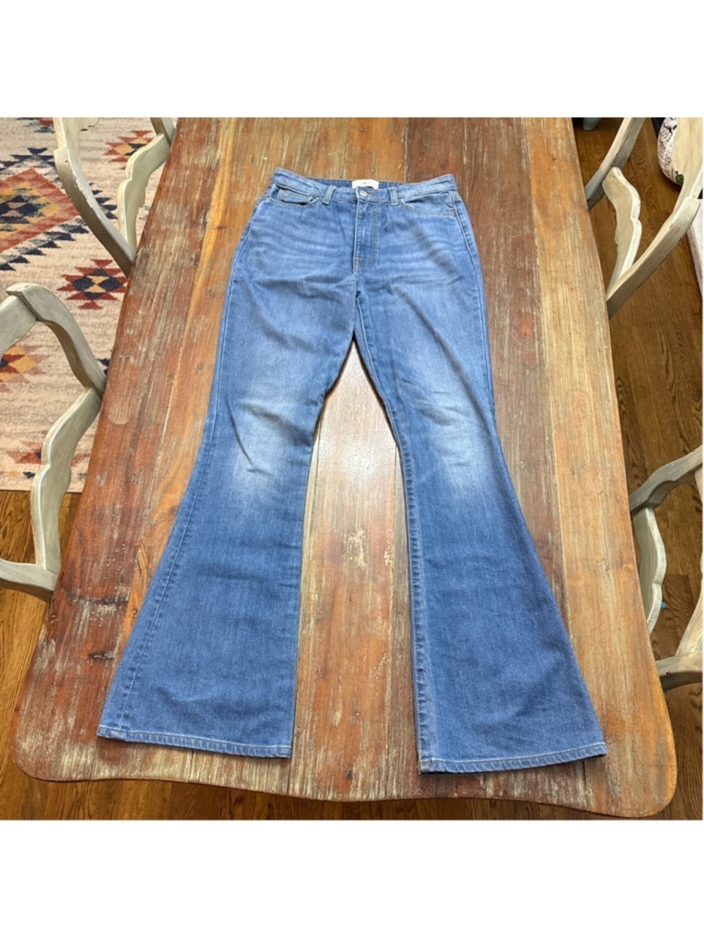7 For All Mankind Ultra High Rise Skinny Boot Jeans Medium Wash Blue Size 28